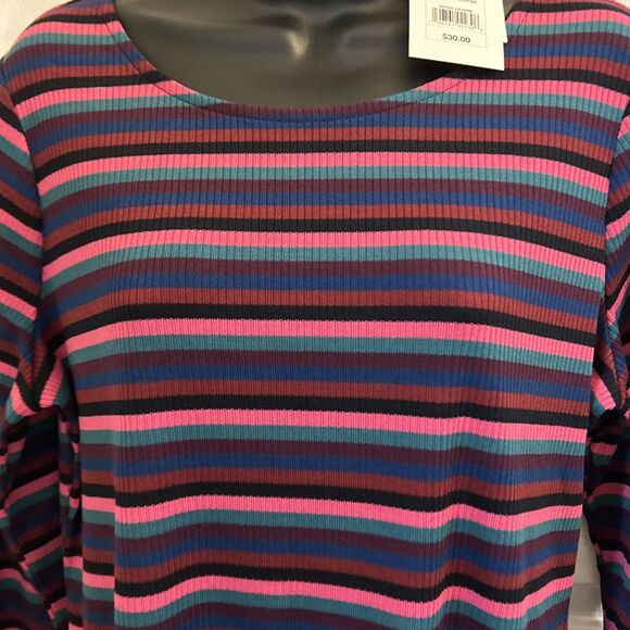 NWT The Nines By Hatch Womens Maternity Long Sleeve Burgundy Striped Size L - Picture 6 of 16
